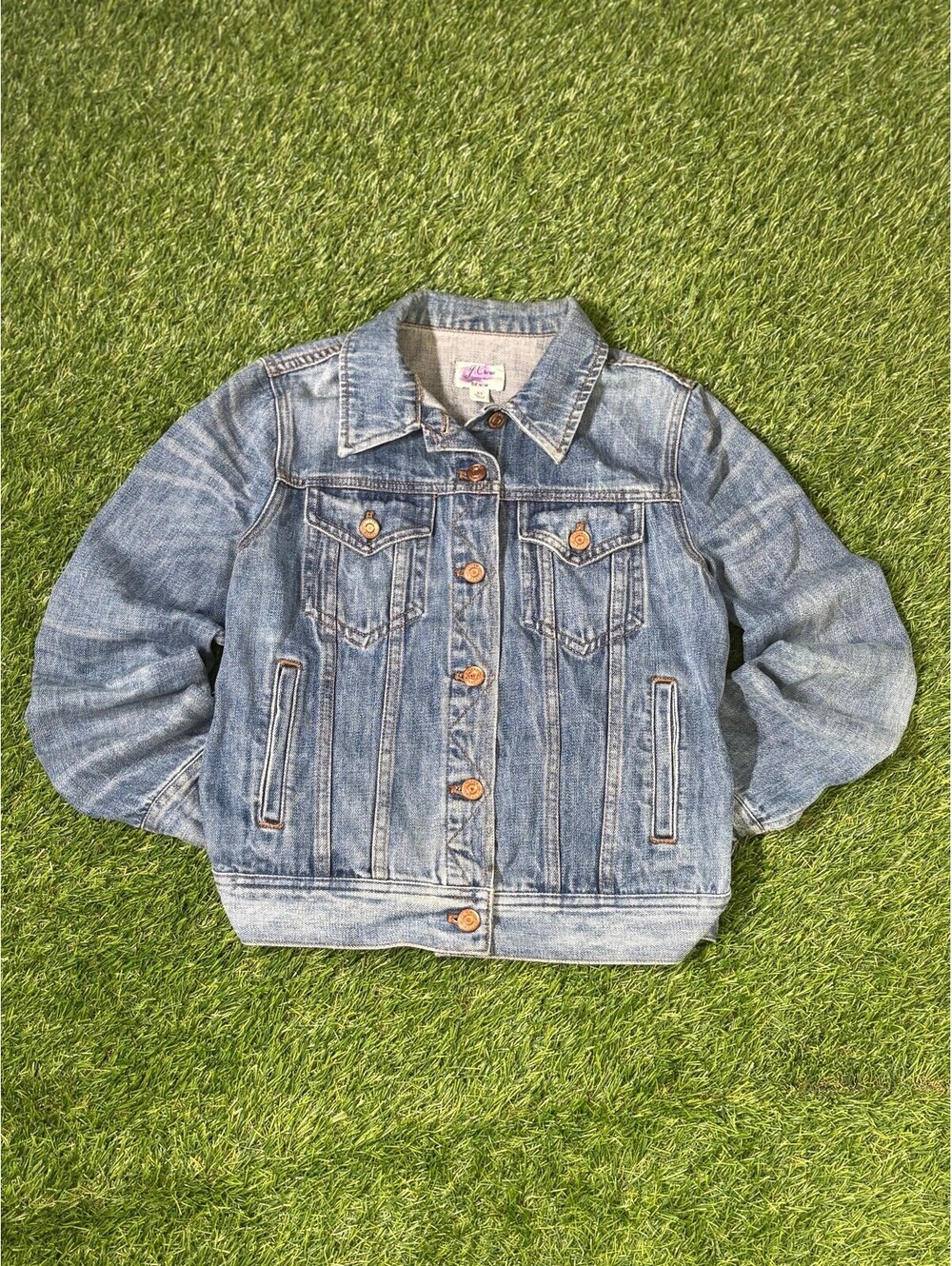 Vintage J.Crew Denim Jacket Light Wash Denim Womens XS
